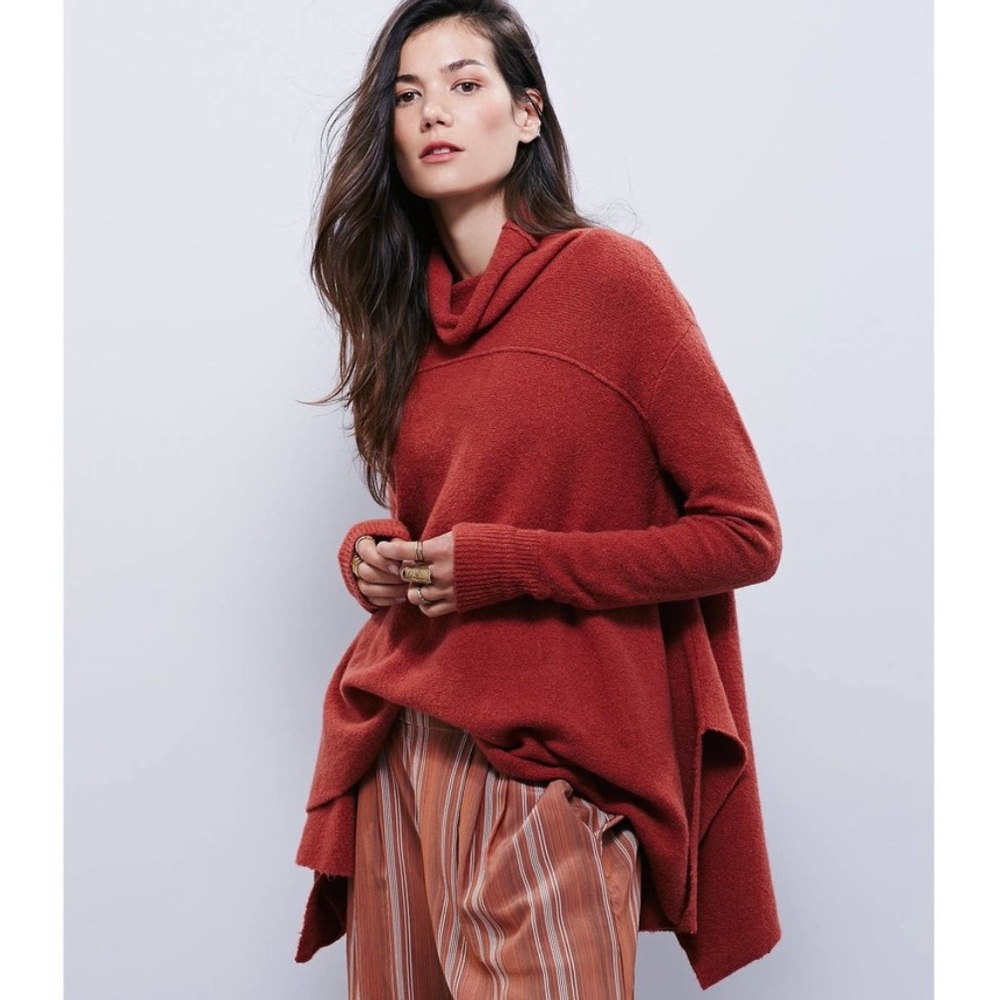 Free People Drape Drape Turtleneck Sunset Sweater M